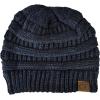 imageCC Trendy Warm Chunky Soft Stretch Cable Knit Beanie SkullyNavyDark Melange Gray