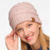imageCC Trendy Warm Chunky Soft Stretch Cable Knit Beanie SkullySnuggly Soft Light Taupe Mix