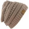 imageCC Trendy Warm Chunky Soft Stretch Cable Knit Beanie SkullyTaupe