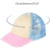 imageCC TwoThree Tone Distressed Washed CrissCross Ponytail Cap for WomenBeigePink