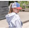 imageCC TwoThree Tone Distressed Washed CrissCross Ponytail Cap for WomenBlueRed