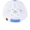 imageCC TwoThree Tone Distressed Washed CrissCross Ponytail Cap for WomenBlueRed