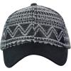 imageCC Unisex Abstract Navajo Weaved Panel Adjustable Precurved Baseball Cap HatBlackWhite