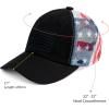 imageCC Unisex Baseball Cap  Embroidered Cotton Front American Flag Mesh Back AdjustableBlack