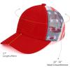 imageCC Unisex Baseball Cap  Embroidered Cotton Front American Flag Mesh Back AdjustableRed