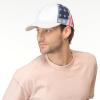 imageCC Unisex Baseball Cap  Embroidered Cotton Front American Flag Mesh Back AdjustableWhite