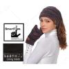 imageCC Unisex Cable Knit Inner Lined AntiSlip Touchscreen Texting GlovesBlackMulti