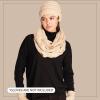 imageCC Unisex Cable Knit Winter Beanie and Scarf Set 2 Piece FallWinter Hat and Scarf Set for WomenBeige
