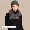 imageCC Unisex Cable Knit Winter Beanie and Scarf Set 2 Piece FallWinter Hat and Scarf Set for WomenDk Mel Grey