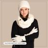 imageCC Unisex Cable Knit Winter Beanie and Scarf Set 2 Piece FallWinter Hat and Scarf Set for WomenIvory