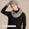 imageCC Unisex Cable Knit Winter Beanie and Scarf Set 2 Piece FallWinter Hat and Scarf Set for WomenLt Mel Grey