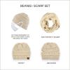 imageCC Unisex Cable Knit Winter Beanie and Scarf Set 2 Piece FallWinter Hat and Scarf Set for WomenViolet