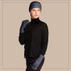 imageCC Unisex Cable Knit Winter Headwrap and Touchscreen Gloves Set 2 PieceNavy
