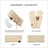 imageCC Unisex Cable Knit Winter Headwrap and Touchscreen Gloves Set 2 PieceViolet