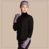 imageCC Unisex Cable Knit Winter Headwrap and Touchscreen Gloves Set 2 PieceViolet