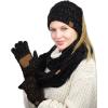 imageCC Unisex Cable Knit Winter Warm AntiSlip Touchscreen Texting GlovesConfetti Black