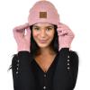 imageCC Unisex EcoFriendly Recycled Yarn Cuff Beanie and Touchscreen Gloves 2 Pc SetHeather Bubble Berry