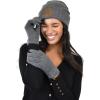 imageCC Unisex EcoFriendly Recycled Yarn Cuff Beanie and Touchscreen Gloves 2 Pc SetHeather Charcoal
