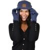 imageCC Unisex EcoFriendly Recycled Yarn Cuff Beanie and Touchscreen Gloves 2 Pc SetHeather Navy