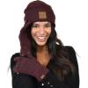 imageCC Unisex EcoFriendly Recycled Yarn Cuff Beanie and Touchscreen Gloves 2 Pc SetHeather Wine
