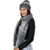 imageCC Unisex EcoFriendly Recycled Yarn Wool Blend Convertible Beanie and Scarf Set and Scarf SetBlack Mix