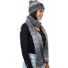 imageCC Unisex EcoFriendly Recycled Yarn Wool Blend Convertible Beanie and Scarf Set and Scarf SetBlack Mix