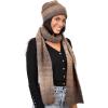 imageCC Unisex EcoFriendly Recycled Yarn Wool Blend Convertible Beanie and Scarf Set and Scarf SetBrown Mix