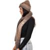 imageCC Unisex EcoFriendly Recycled Yarn Wool Blend Convertible Beanie and Scarf Set and Scarf SetBrown Mix