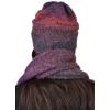 imageCC Unisex EcoFriendly Recycled Yarn Wool Blend Convertible Beanie and Scarf Set and Scarf SetDark Berry Mix