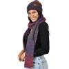 imageCC Unisex EcoFriendly Recycled Yarn Wool Blend Convertible Beanie and Scarf Set and Scarf SetDark Berry Mix