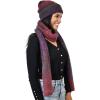 imageCC Unisex EcoFriendly Recycled Yarn Wool Blend Convertible Beanie and Scarf Set and Scarf SetDark Berry Mix
