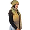 imageCC Unisex EcoFriendly Recycled Yarn Wool Blend Convertible Beanie and Scarf Set and Scarf SetTaupe Mix