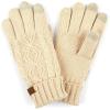 imageCC Unisex Knit Thick Warm Soft Stretch Fuzzy Lined Solid Ribbed Glove with Smart Tips G25G707Cable Knitbeige