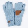imageCC Unisex Knit Thick Warm Soft Stretch Fuzzy Lined Solid Ribbed Glove with Smart Tips G25G707Denimcc