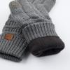 imageCC Unisex Knit Thick Warm Soft Stretch Fuzzy Lined Solid Ribbed Glove with Smart Tips G25G707Dk Mel Grey