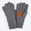 imageCC Unisex Knit Thick Warm Soft Stretch Fuzzy Lined Solid Ribbed Glove with Smart Tips G25G707Dk Mel Grey