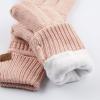 imageCC Unisex Knit Thick Warm Soft Stretch Fuzzy Lined Solid Ribbed Glove with Smart Tips G25G707Indipink