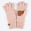 imageCC Unisex Knit Thick Warm Soft Stretch Fuzzy Lined Solid Ribbed Glove with Smart Tips G25G707Indipink