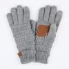 imageCC Unisex Knit Thick Warm Soft Stretch Fuzzy Lined Solid Ribbed Glove with Smart Tips G25G707Lt Melgrey