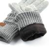 imageCC Unisex Knit Thick Warm Soft Stretch Fuzzy Lined Solid Ribbed Glove with Smart Tips G25G707Lt Melgrey