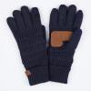 imageCC Unisex Knit Thick Warm Soft Stretch Fuzzy Lined Solid Ribbed Glove with Smart Tips G25G707Navy
