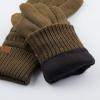 imageCC Unisex Knit Thick Warm Soft Stretch Fuzzy Lined Solid Ribbed Glove with Smart Tips G25G707New Olive