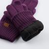 imageCC Unisex Knit Thick Warm Soft Stretch Fuzzy Lined Solid Ribbed Glove with Smart Tips G25G707Purple