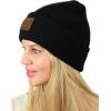 imageCC Unisex Plain Cuff Skull Cap Winter Knit Beanie HatBlack