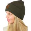 imageCC Unisex Plain Cuff Skull Cap Winter Knit Beanie HatDark Olive