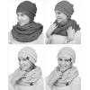 imageCC Unisex Soft Stretch Chunky Cable Knit Beanie and Infinity Loop Scarf SetMoss