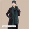 imageCC Unisex Soft Stretch Confetti Boucle Yarn Knit Beanie and Matching Fringe Scarf SetDeep Pine