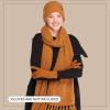 imageCC Unisex Soft Stretch Confetti Boucle Yarn Knit Beanie and Matching Fringe Scarf SetGolden Camel