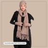 imageCC Unisex Soft Stretch Confetti Boucle Yarn Knit Beanie and Matching Fringe Scarf SetTaupe