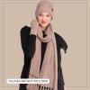 imageCC Unisex Soft Stretch Confetti Boucle Yarn Knit Beanie and Matching Fringe Scarf SetTaupe